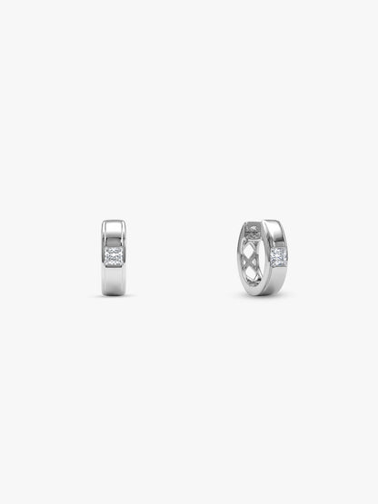 Silver Ice Hoop Earring For Him
