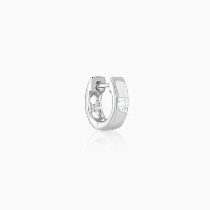 Silver Ice Hoop Earring For Him