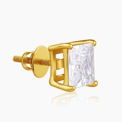 Golden Classy Zirconia Stud For Him