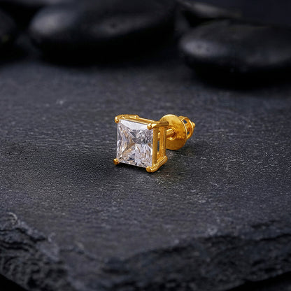 Golden Classy Zirconia Stud For Him