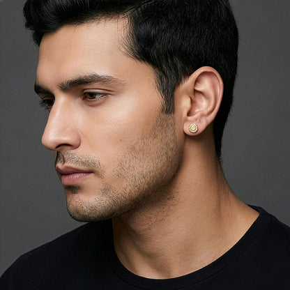 Golden White Ice Stud For Him