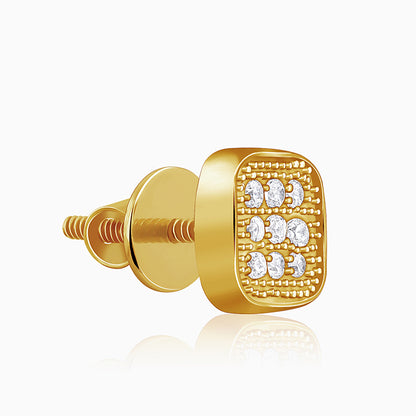 Golden Modern Spark Stud For Him
