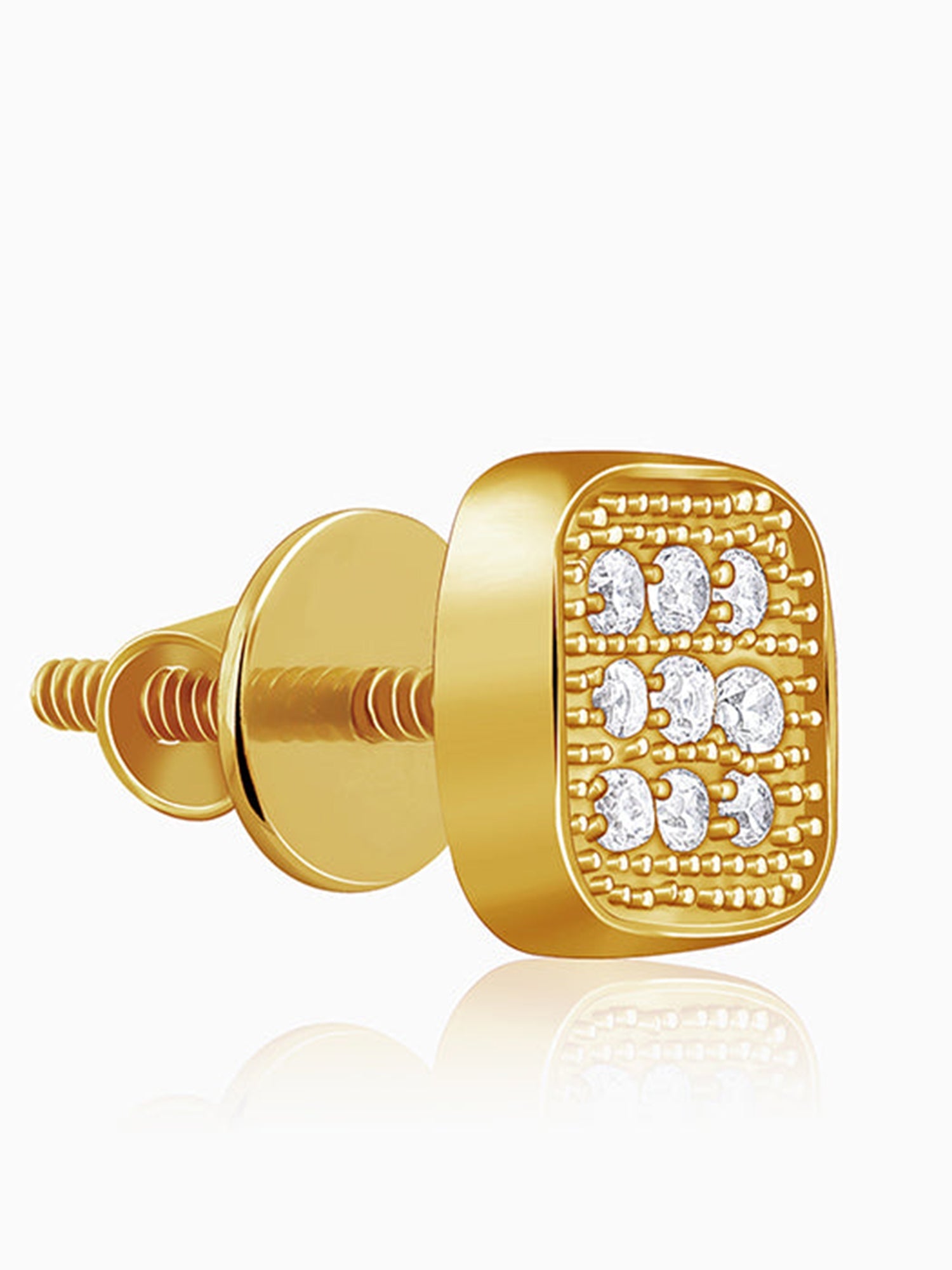 Golden Modern Spark Stud For Him