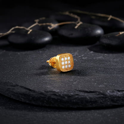 Golden Modern Spark Stud For Him