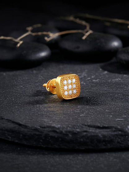 Golden Modern Spark Stud For Him