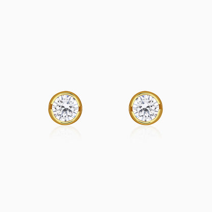 Golden Luminous Zircon Stud For Him