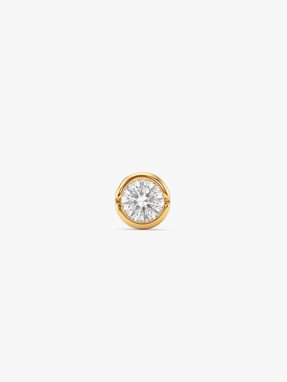 Golden Luminous Zircon Stud For Him