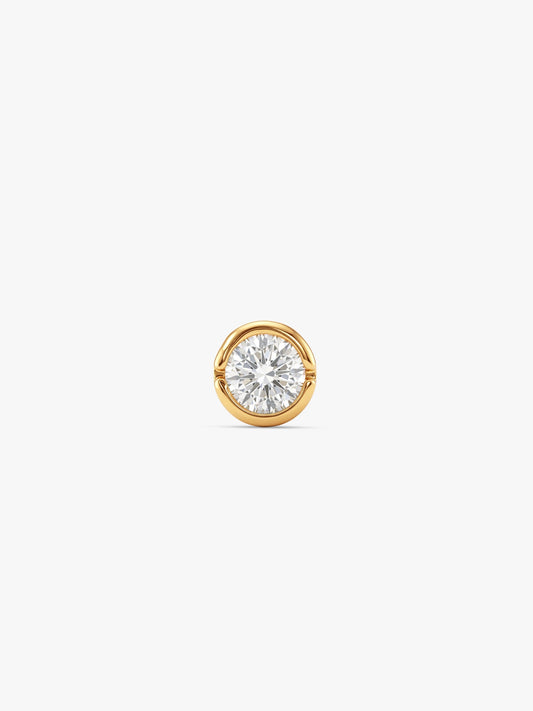 Golden Luminous Zircon Stud For Him