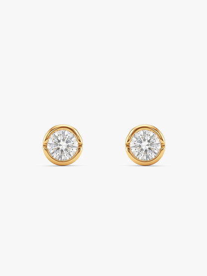 Golden Luminous Zircon Stud For Him