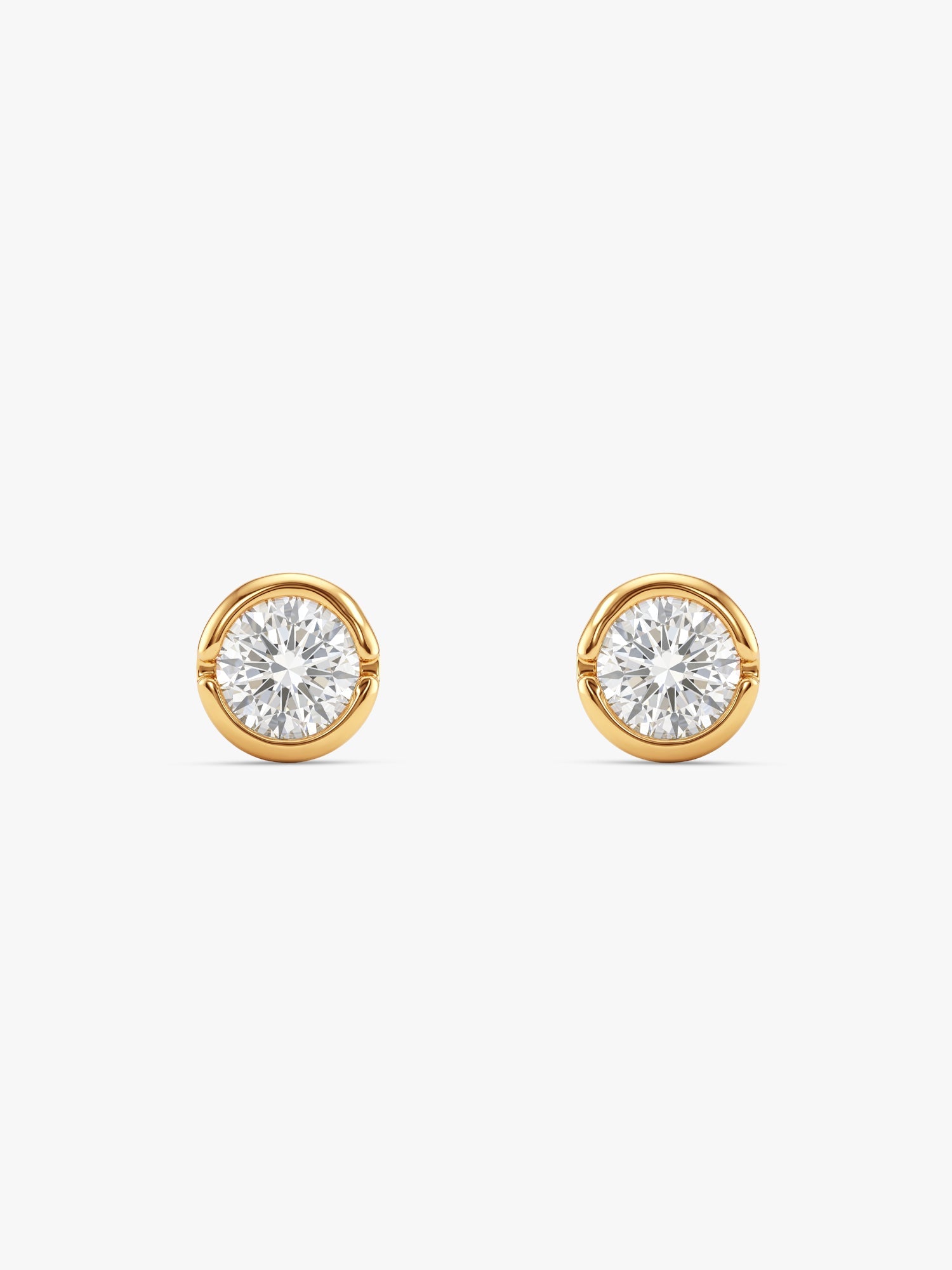 Golden Luminous Zircon Stud For Him