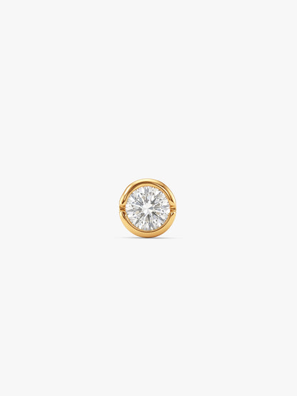 Golden Luminous Zircon Stud For Him