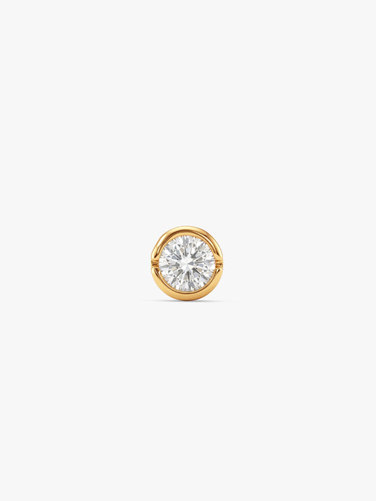 Golden Luminous Zircon Stud For Him