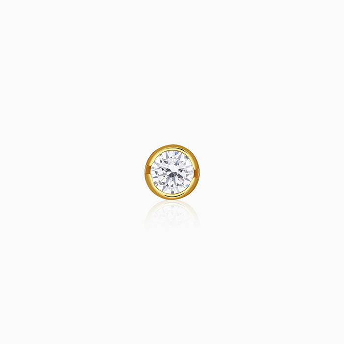 Golden Luminous Zircon Stud For Him