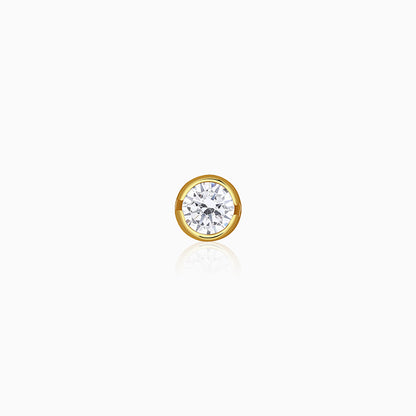 Golden Luminous Zircon Stud For Him