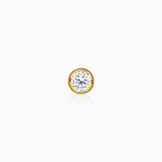 Golden Luminous Zircon Stud For Him