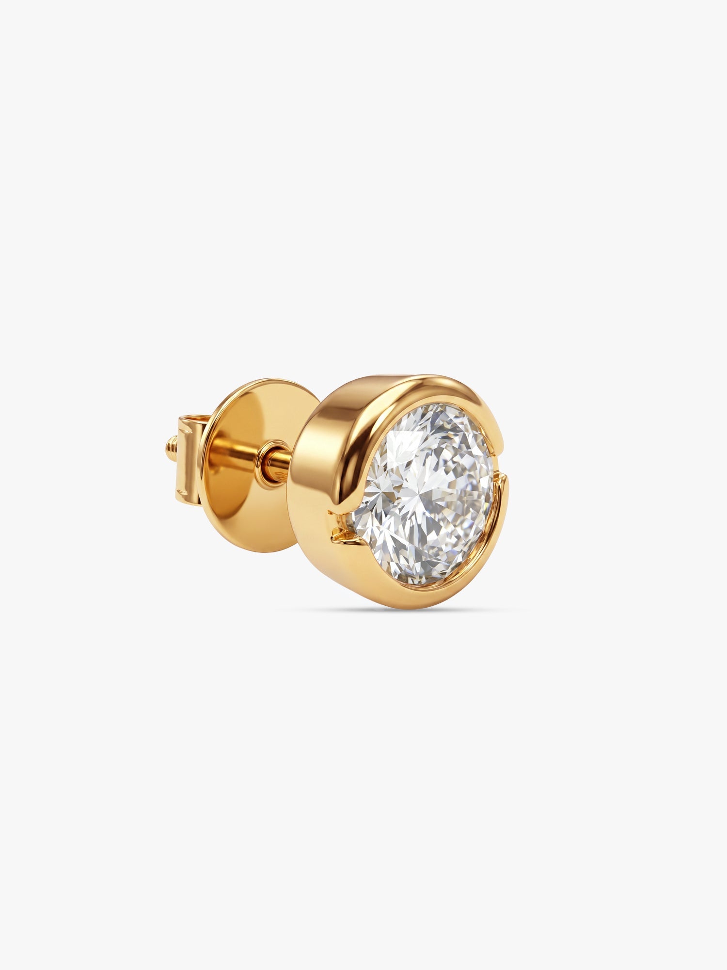 Golden Luminous Zircon Stud For Him