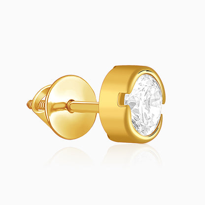Golden Luminous Zircon Stud For Him
