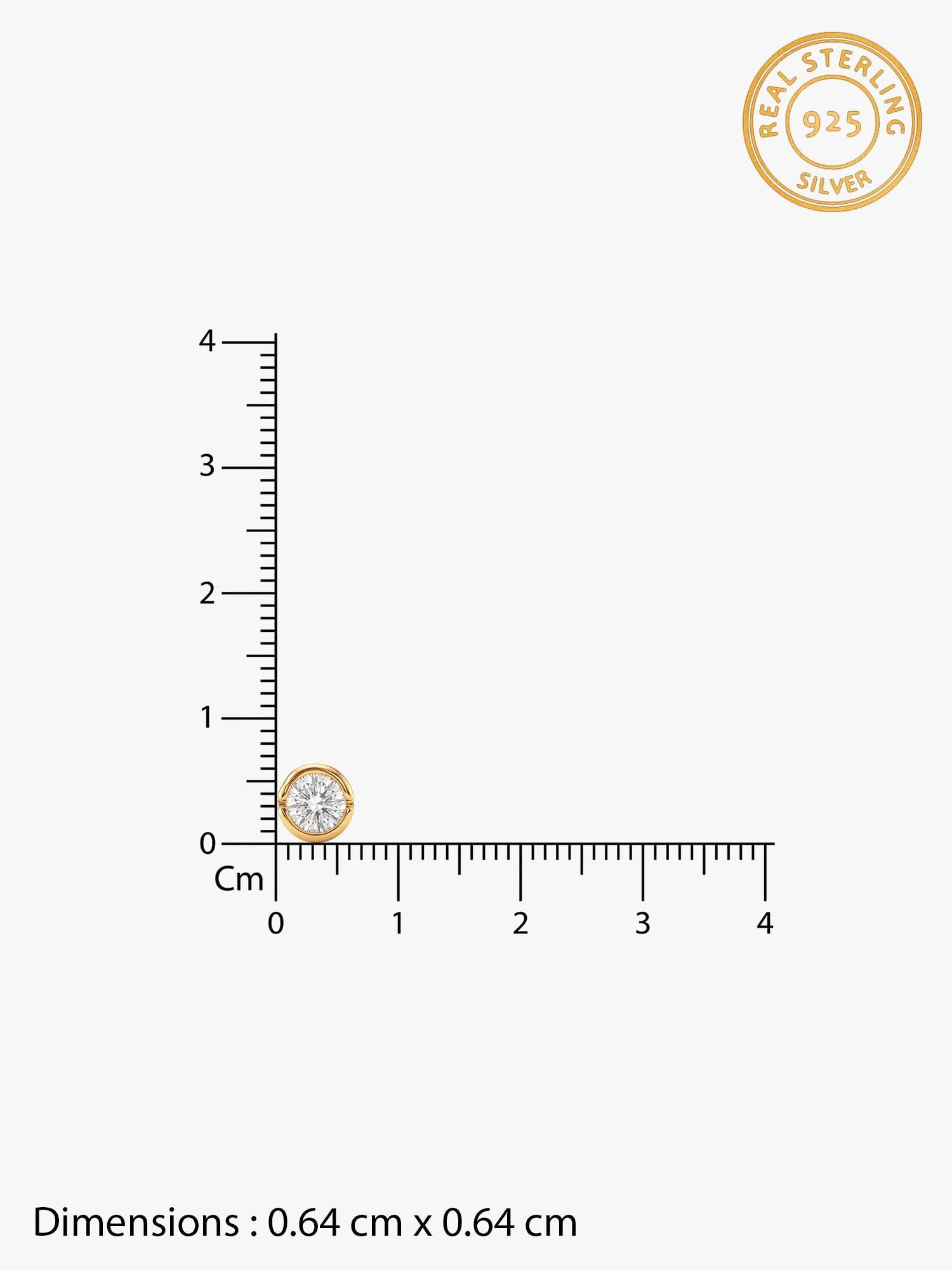 Golden Luminous Zircon Stud For Him
