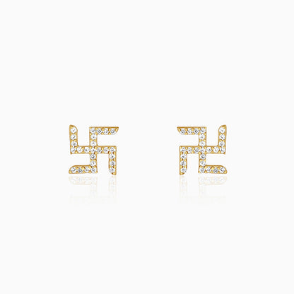 Golden Swastik Shine Stud For Him
