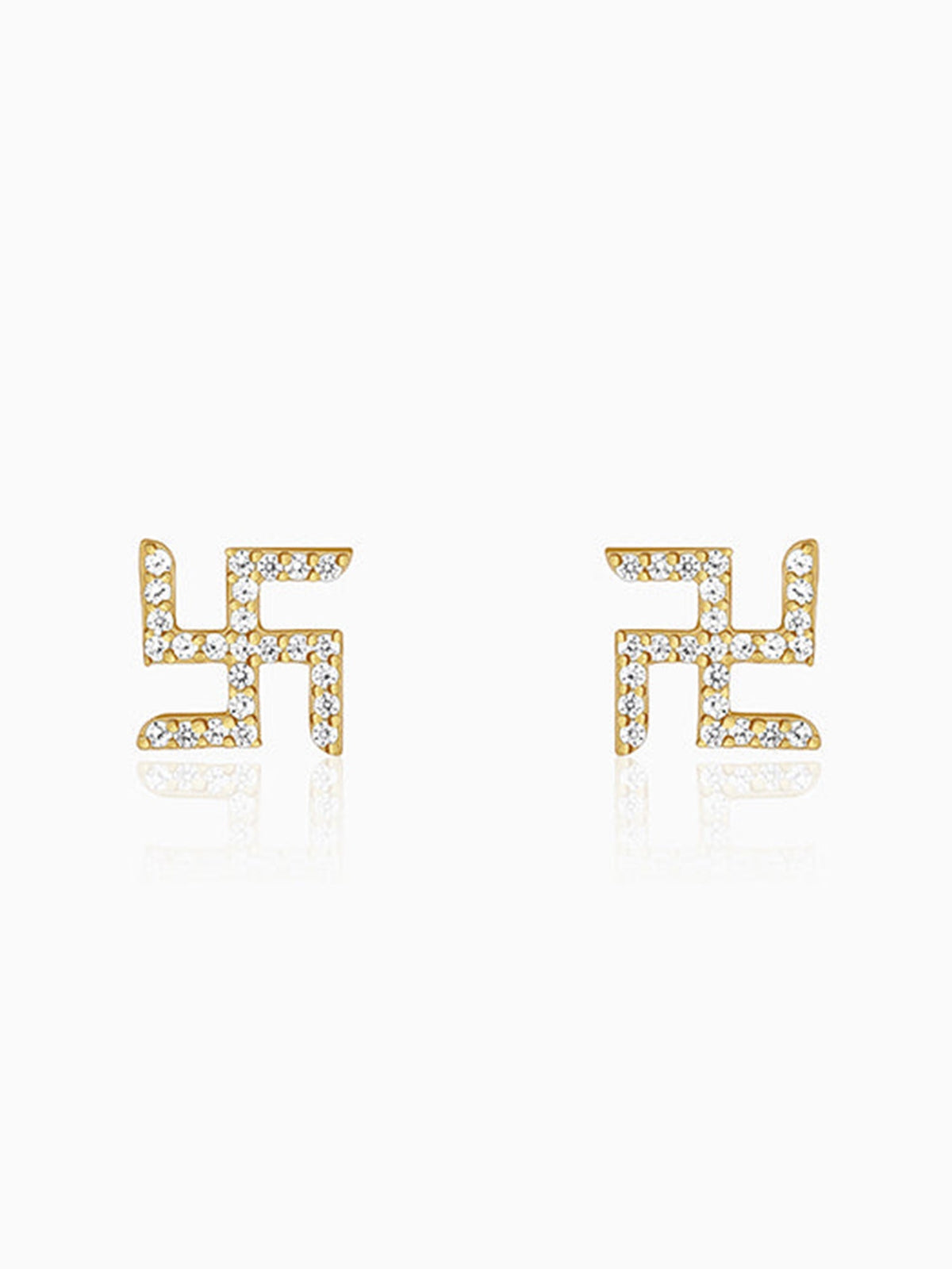 Golden Swastik Shine Stud For Him