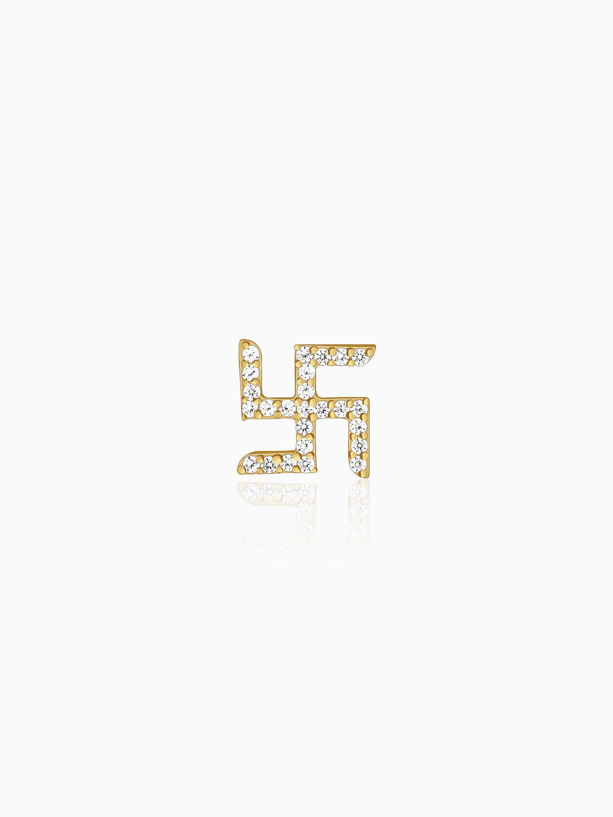 Golden Swastik Shine Stud For Him