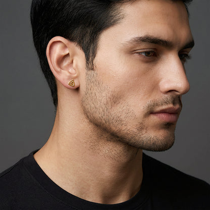 Golden Trinity Loop Stud For Men