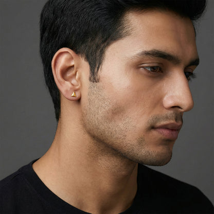 Golden Echo Triangle Stud For Him
