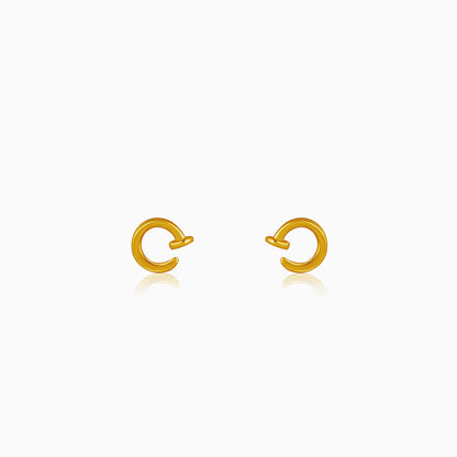 Golden Woven Circle Stud For Him
