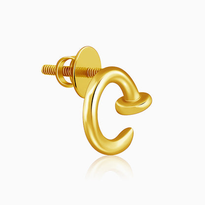 Golden Woven Circle Stud For Him