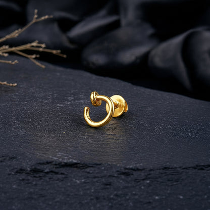 Golden Woven Circle Stud For Him