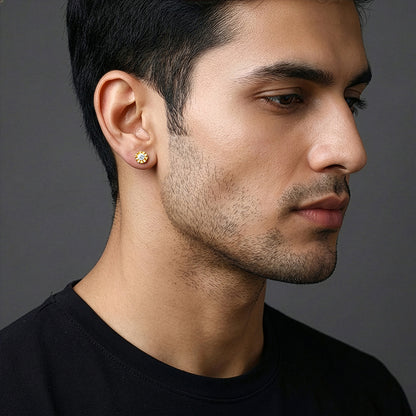 Golden Chakra Shield Stud For Him