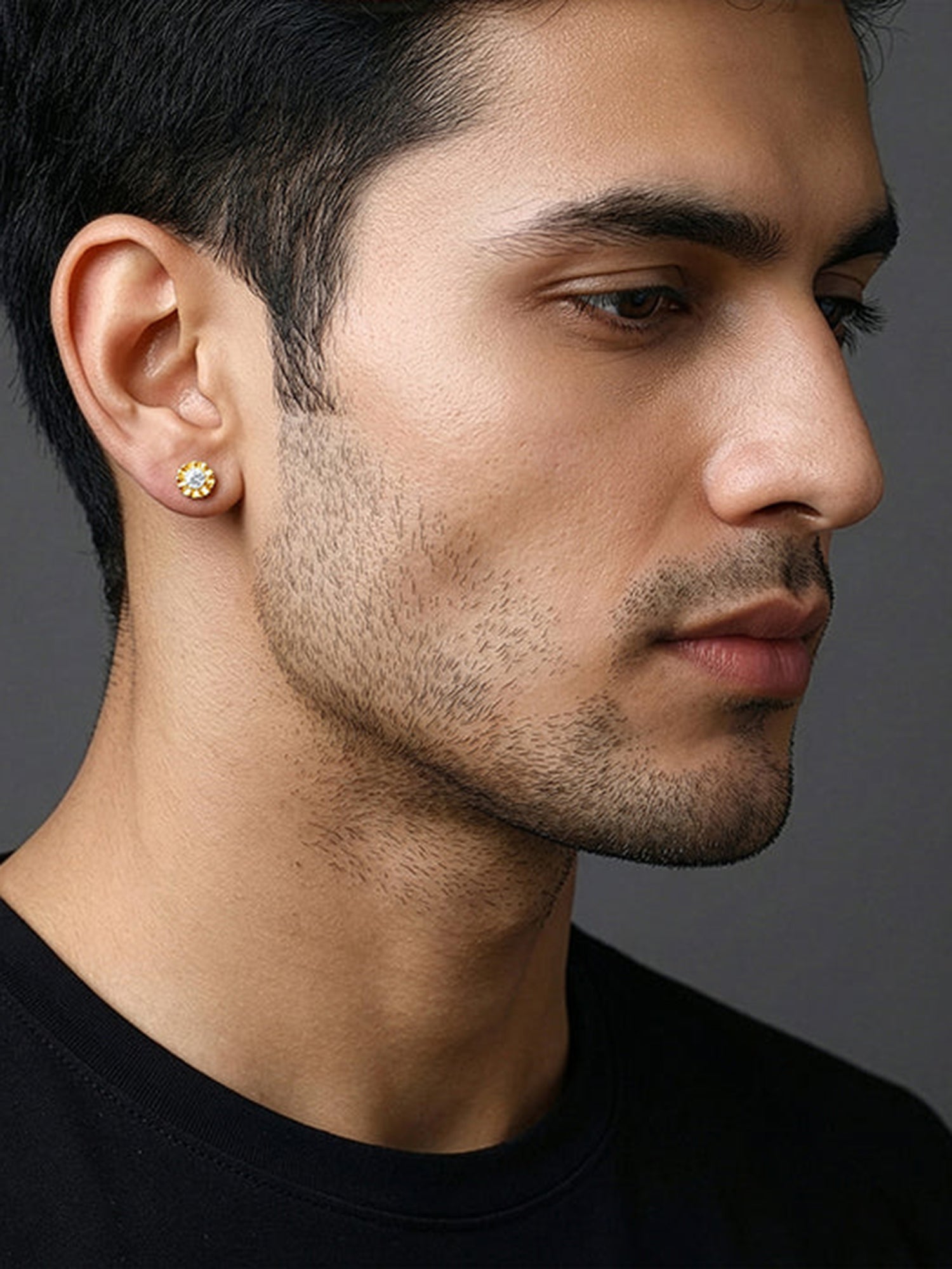 Golden Chakra Shield Stud For Him