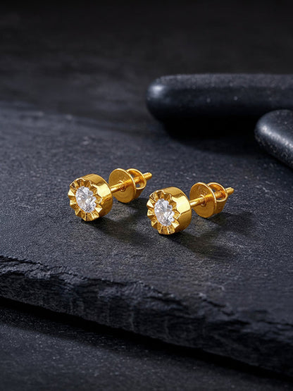 Golden Chakra Shield Stud For Him