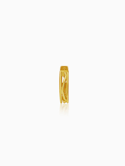 Golden Hexa Hoop Earring For Him