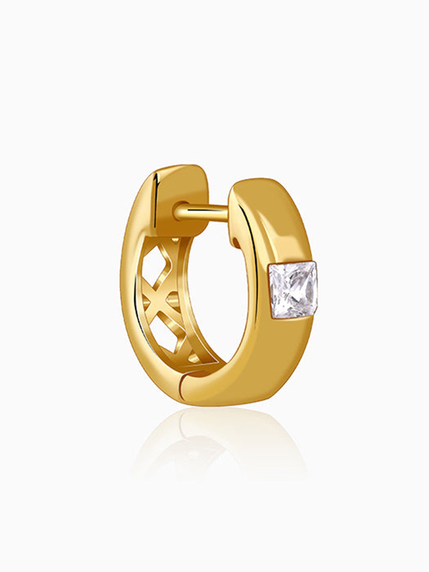 Golden Flux Hoop Earring For Him