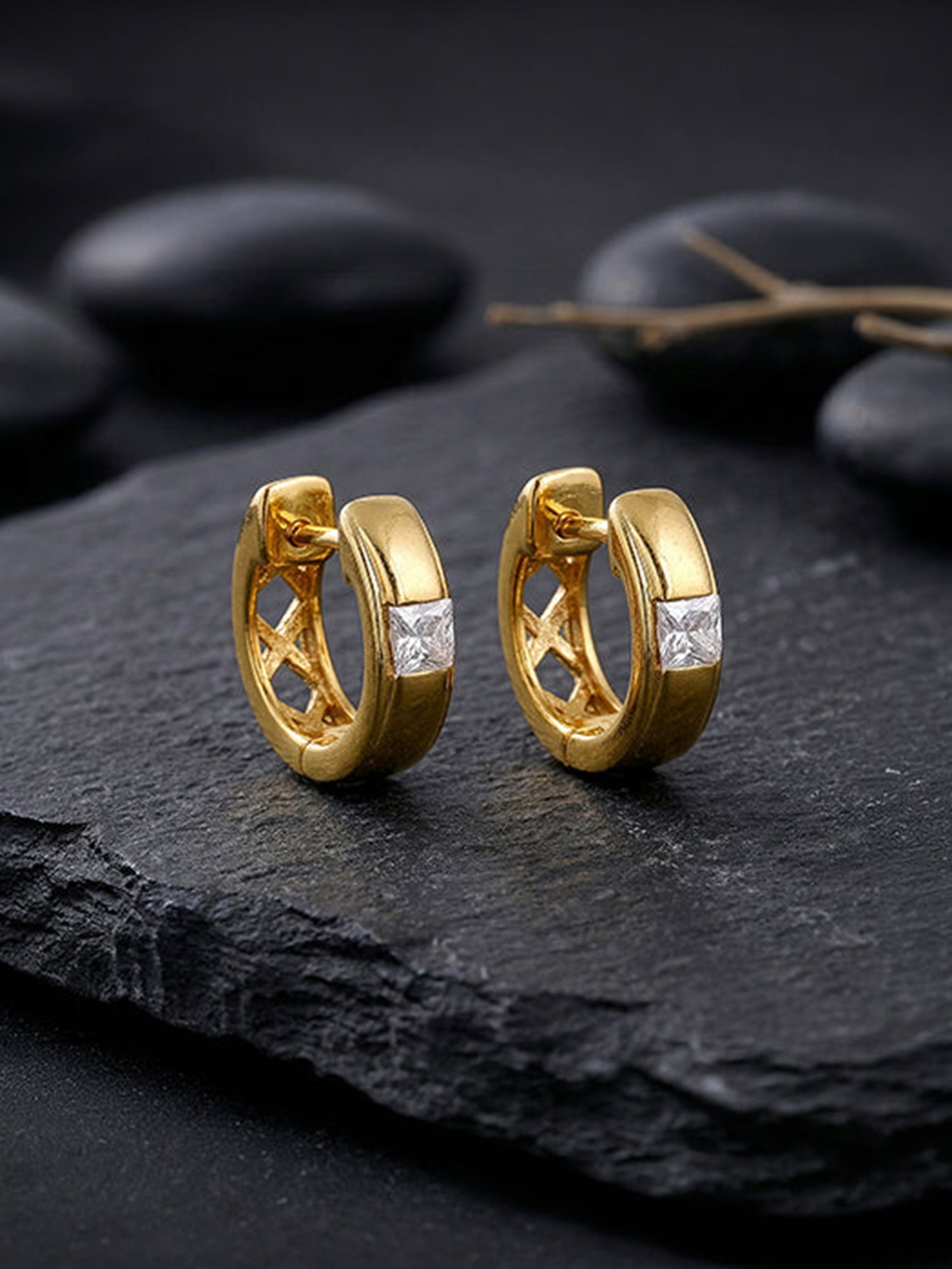 Golden Flux Hoop Earring For Him