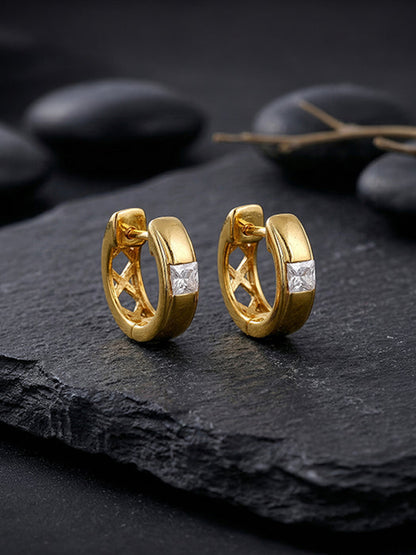 Golden Flux Hoop Earring For Him