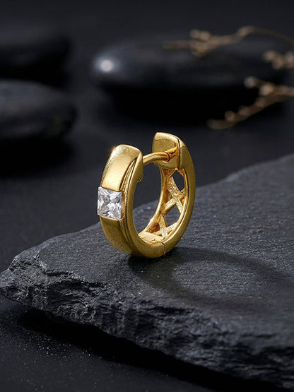 Golden Flux Hoop Earring For Him