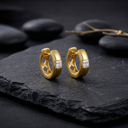 Golden Flux Hoop Earring For Him
