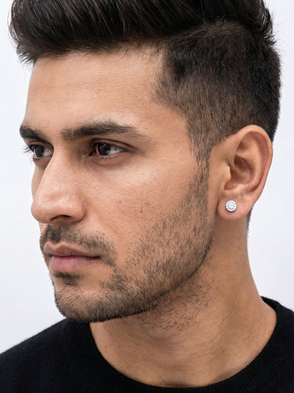 Silver Eclat Stud For Him