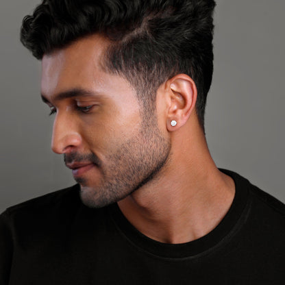 Silver Glint Stud For Men