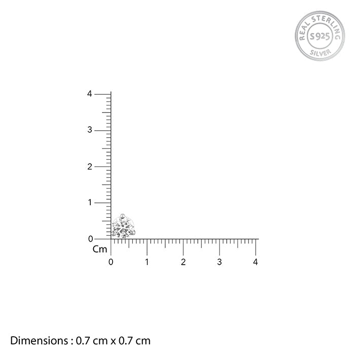 Silver Zircon Earring for Men

