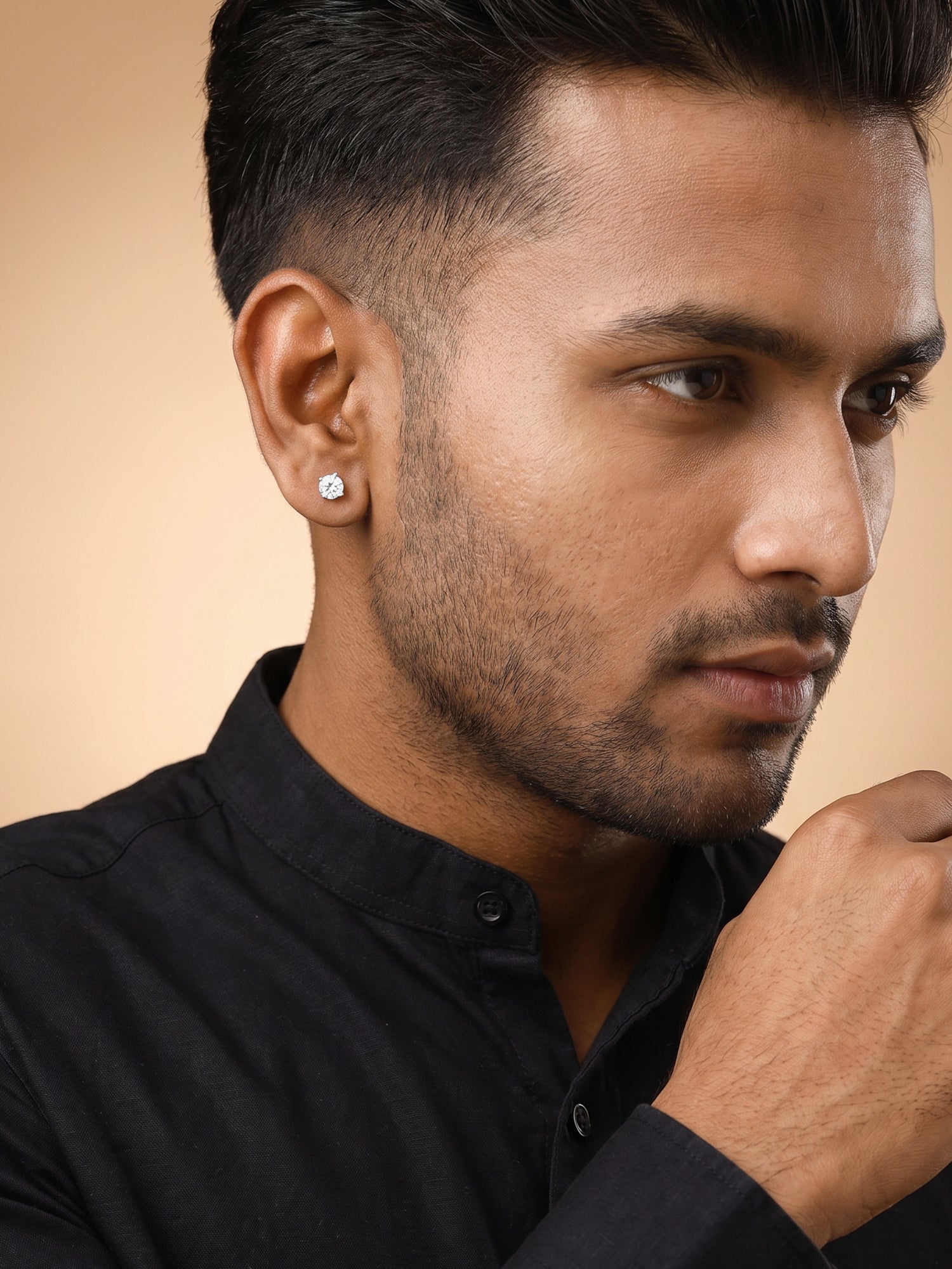 Silver Glint Stud For Men