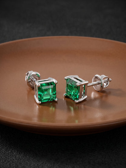 Silver Jadeite Stud For Men