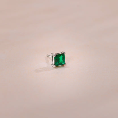 Silver Jadeite Stud For Men