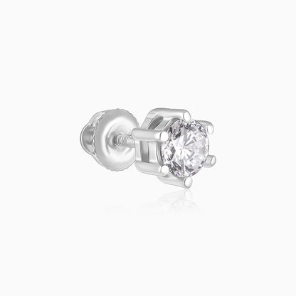 Silver Orb Stud For Men
