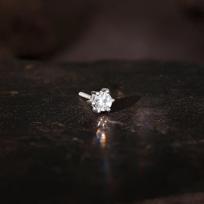 Silver Orb Stud For Men