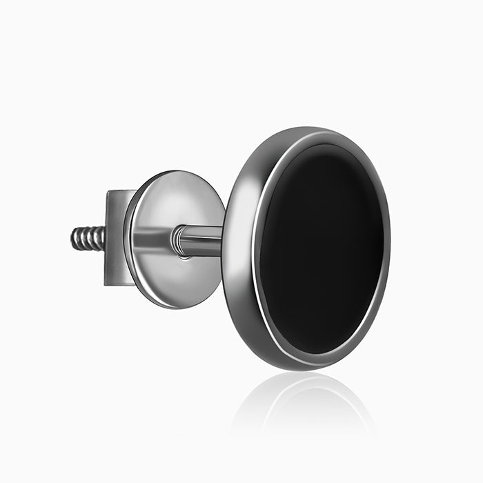 Silver Dark Moon Stud For Him