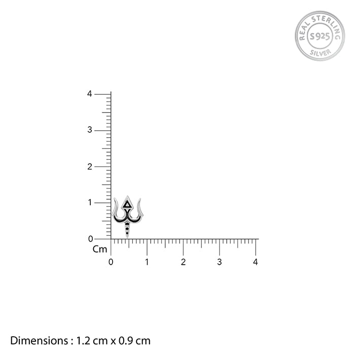 Oxidised Silver Trishul Drip Stud For Him- Silver Stud For Him