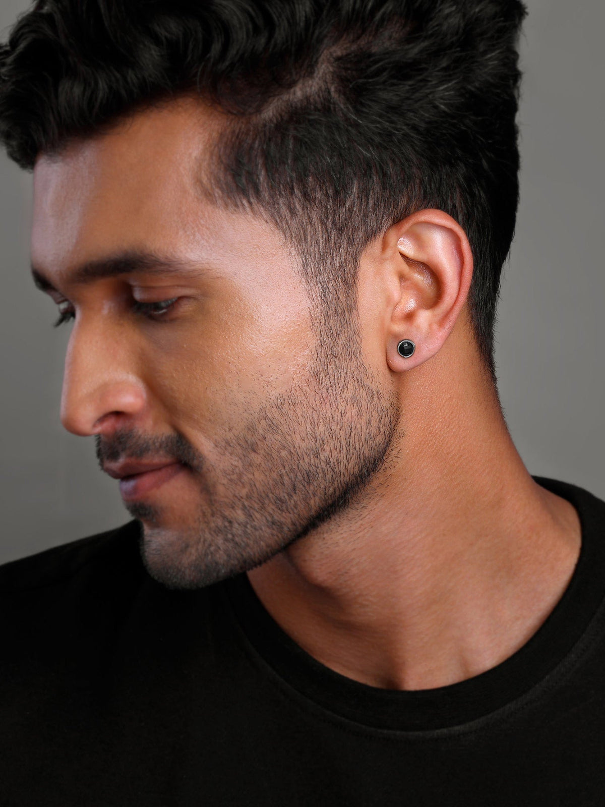 Black Rhodium  Midnight Apex Stud For Men